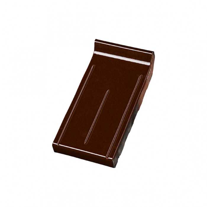 Клинкерный завершающий водоотлив Terca Dark brown shine, 215*105*30 мм