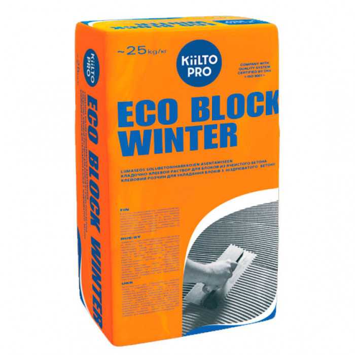 Клеевой раствор Kiilto Eco Block Winter зимний, 25 кг