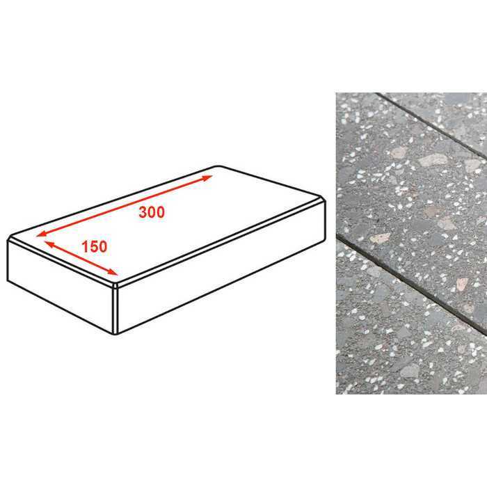 Плитка тротуарная Готика Granite FINO, картано, Ильменит 300*150*80 мм