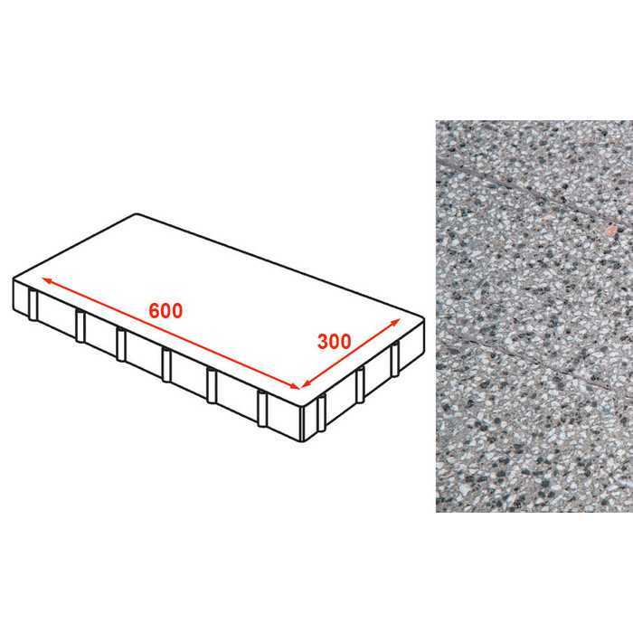 Плита тротуарная без фаски Готика Granite FINERRO Save, Белла Уайт 600*300*60 мм