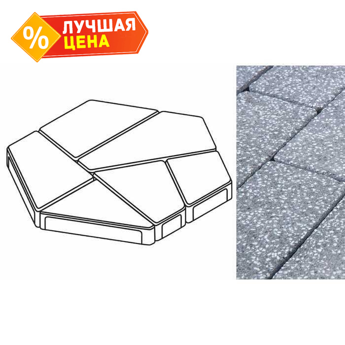 Плита тротуарная Готика Granite FINERRO, полигональ, Суховязский, 893*780*80 мм