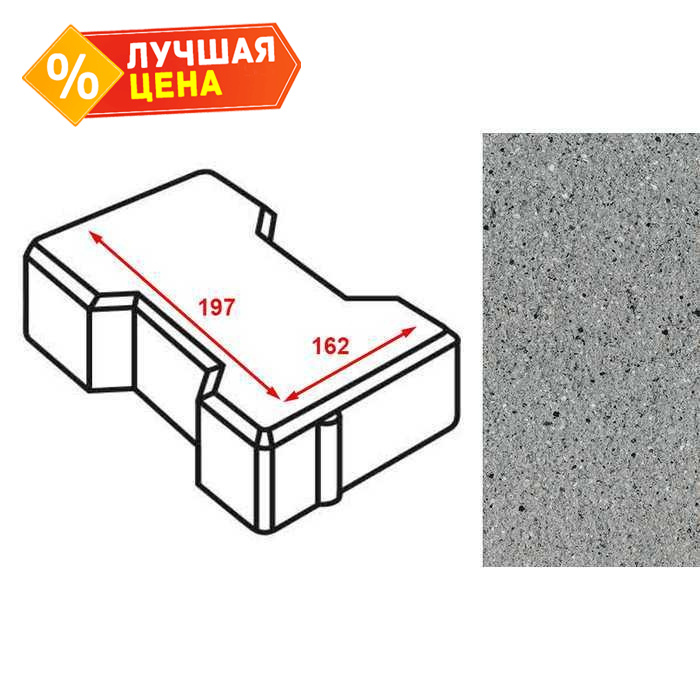 Плитка тротуарная Готика Granite FERRO, катушка, Цветок Урала 197*162*60 мм