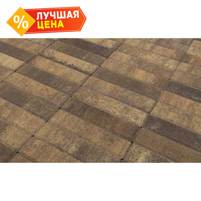 Плитка тротуарная BRAER Паркет Color Mix Каштан, 200*50*60 мм