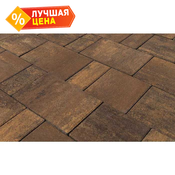 Плитка тротуарная BRAER Старый город Ландхаус Color Mix Каштан, толщина 80 мм