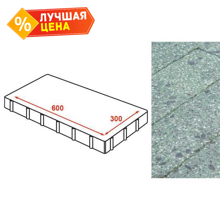 Плита тротуарная без фаски Готика Granite FINERRO Save, Порфир 600*300*80 мм