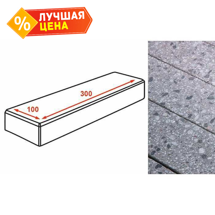 Плитка тротуарная Готика Granite FINERRO, паркет, Галенит 300*100*80 мм