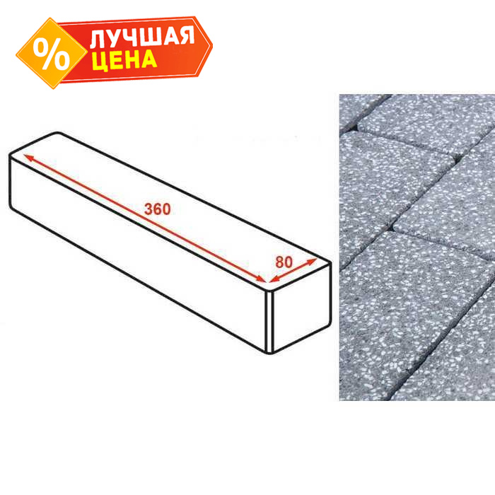 Плитка тротуарная Готика Granite FINERRO, ригель, Суховязский 360*80*80 мм