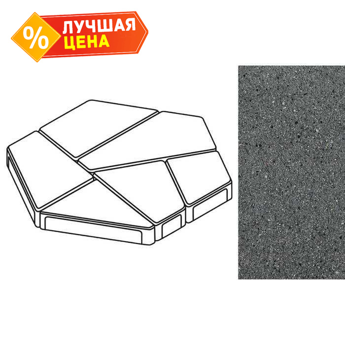 Плита тротуарная Готика Granite FERRO, полигональ, Исетский, 893*780*80 мм