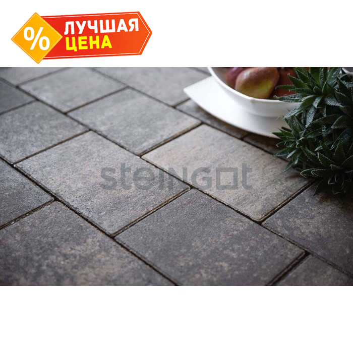 Плитка тротуарная Steingot Color Mix, Новый город, Штайн Блэк, толщина 60 мм