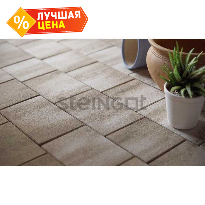 Плитка тротуарная Steingot Color Mix, Новый город, Травертин, толщина 100 мм