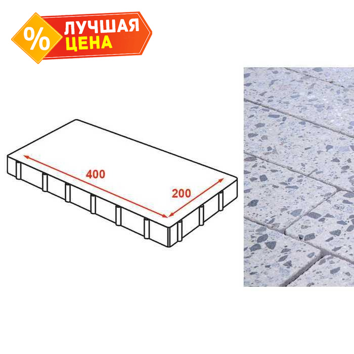 Плита тротуарная Готика Granite FINERRO, Грис Парга 400*200*80 мм