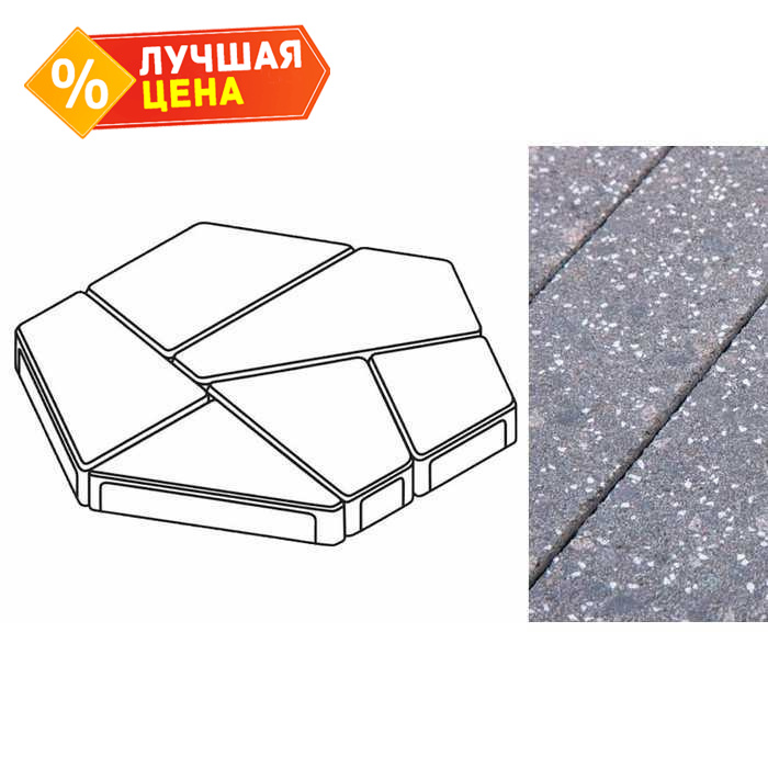 Плита тротуарная Готика Granite FINERRO, полигональ, Ильменит, 893*780*80 мм