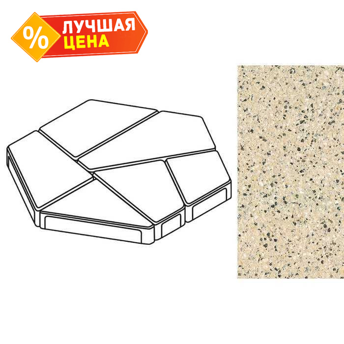 Плита тротуарная Готика Granite FERRO, полигональ, Жельтау, 893*780*80 мм