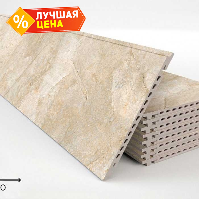 Керамогранитная плита FAVEKER GA16 для НФС, Rocks Beige, 1000*355*18 мм