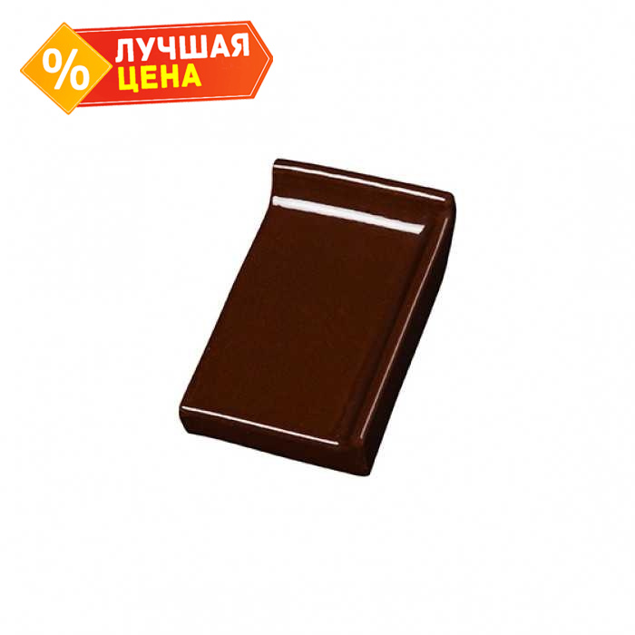 Клинкерный завершающий водоотлив с бортиком правый Terca Dark brown shine, 160*105*30 мм