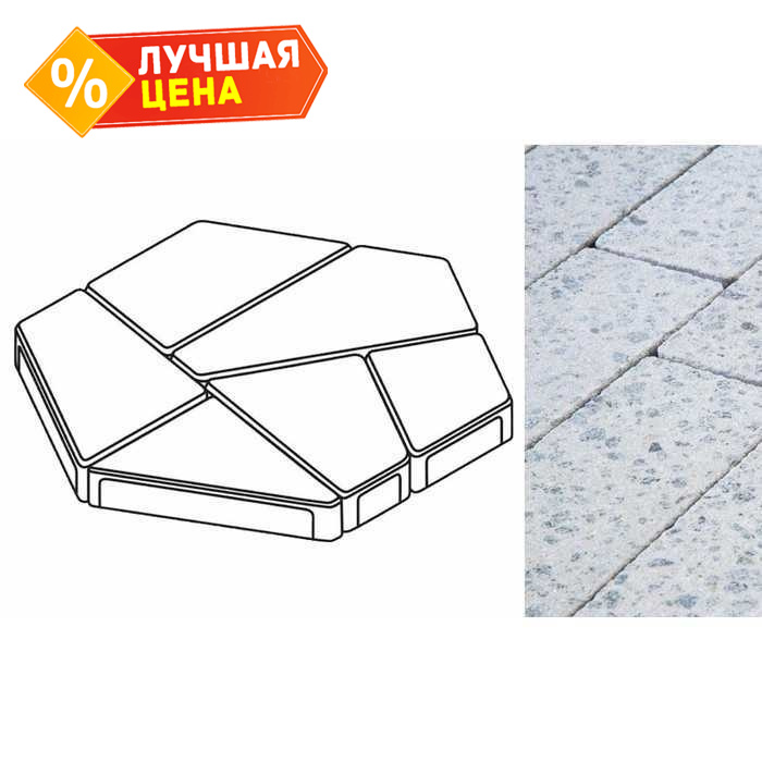 Плита тротуарная Готика Granite FINERRO, полигональ, Мансуровский, 893*780*80 мм