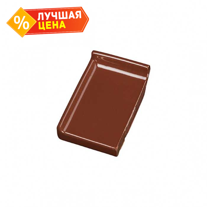 Клинкерный завершающий водоотлив с бортиком левый Terca Light brown, 160*105*30 мм