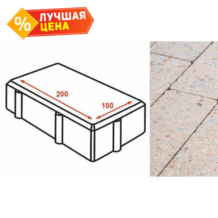 Плитка тротуарная Готика Granite FINERRO, брусчатка, Павловское 200*100*80 мм