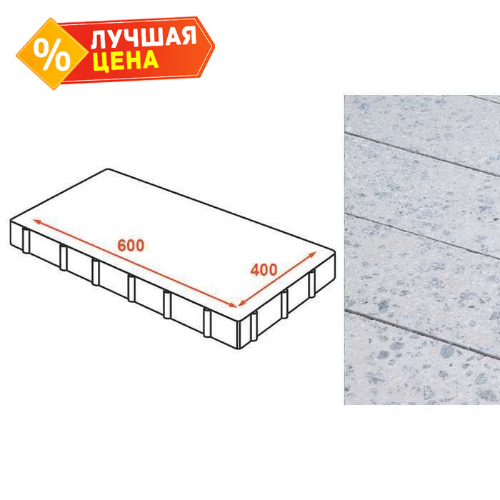 Плита тротуарная Готика Granite FINO, Мансуровский 600*400*80 мм