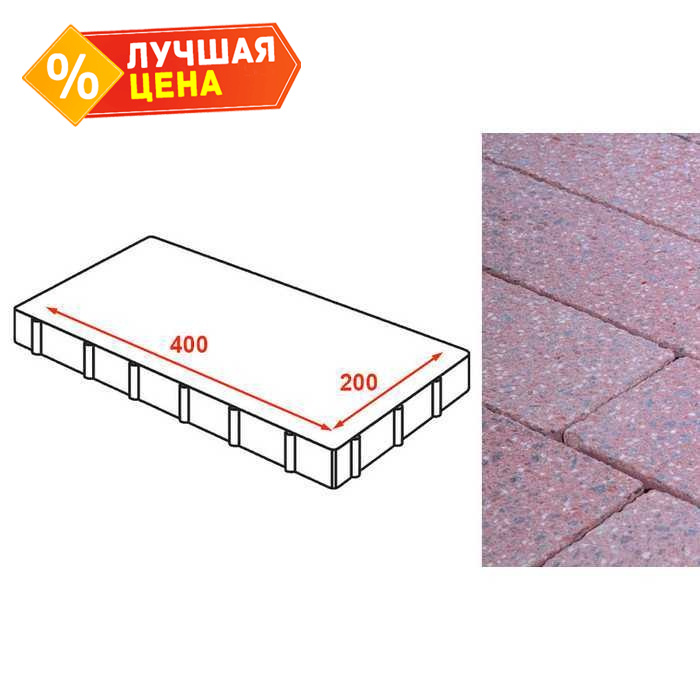 Плита тротуарная Готика Granite FINERRO, Ладожский 400*200*80 мм