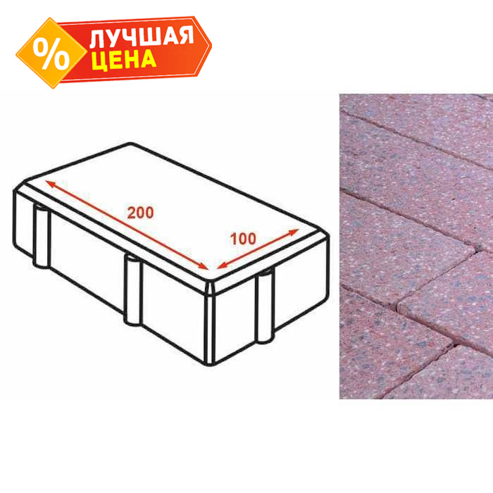 Плитка тротуарная Готика Granite FINERRO, брусчатка, Ладожский 200*100*80 мм