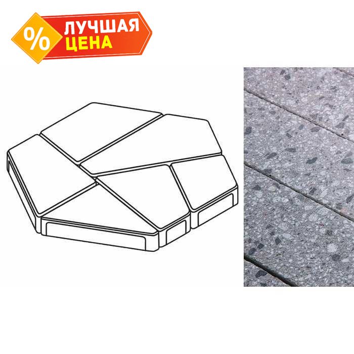 Плита тротуарная Готика Granite FINERRO, полигональ, Галенит, 893*780*80 мм