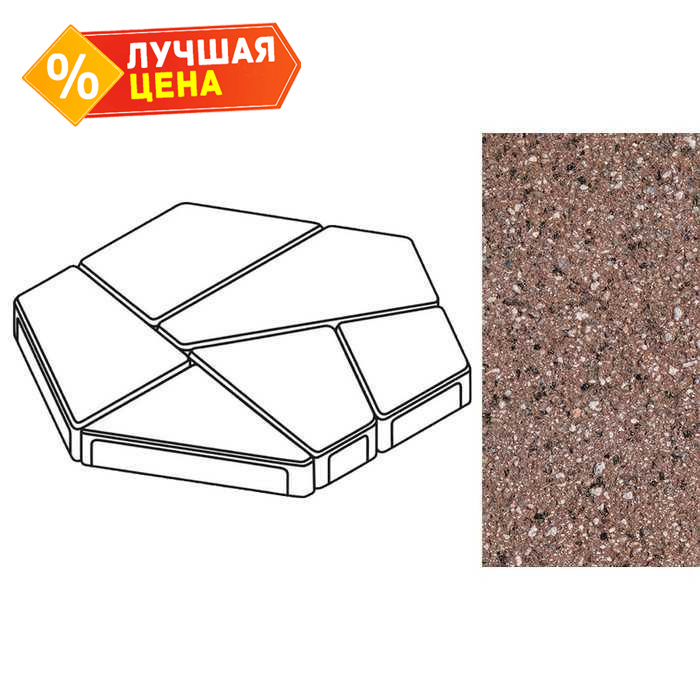 Плита тротуарная Готика Granite FERRO, полигональ, Емельяновский, 893*780*80 мм