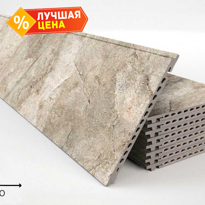 Керамогранитная плита FAVEKER GA16 для НФС, Rocks Gris, 1200*250*18 мм