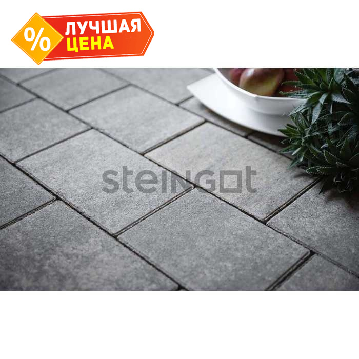 Плитка тротуарная Steingot Color Mix, Новый город, Штайн Сильвер, толщина 100 мм