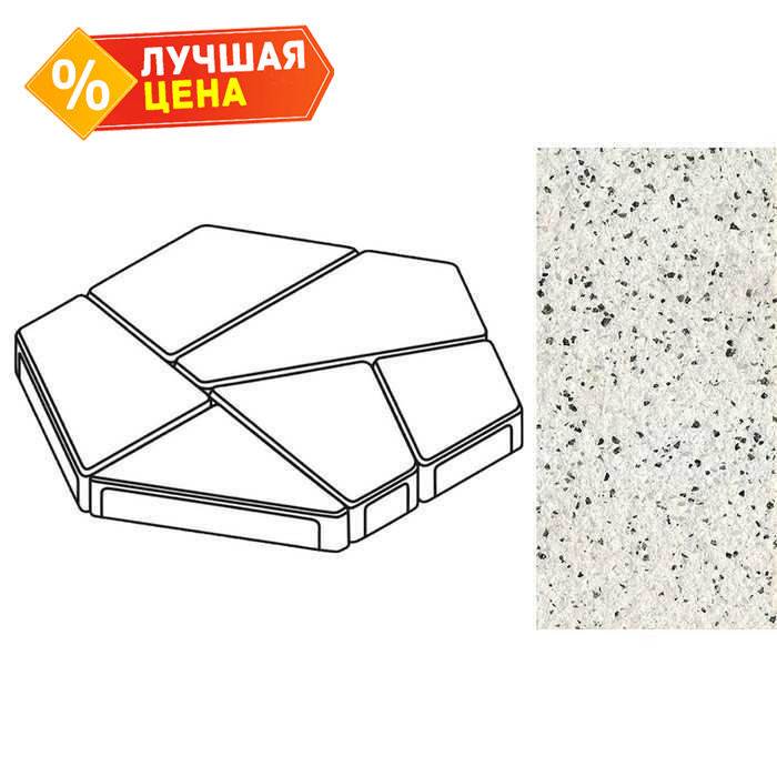 Плита тротуарная Готика Granite FERRO, полигональ, Покостовский, 893*780*80 мм