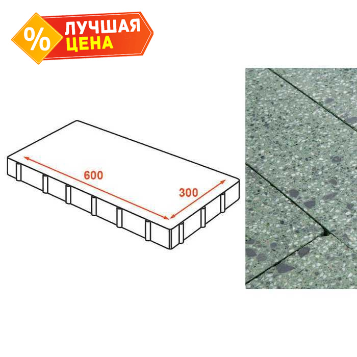 Плита тротуарная Готика Granite FINO, Порфир 600*300*80 мм