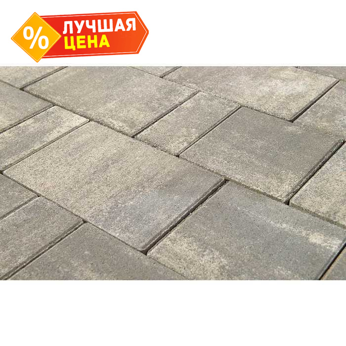 Плитка тротуарная BRAER Старый город Ландхаус Color Mix Туман, толщина 80 мм