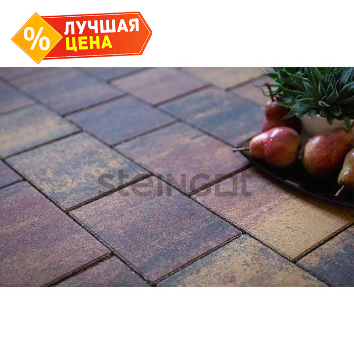 Плитка тротуарная Steingot Color Mix, Новый город, Блэнд, толщина 100 мм