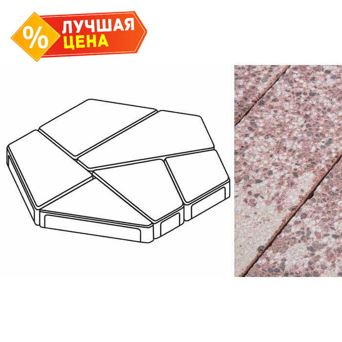 Плита тротуарная Готика Granite FINERRO, полигональ, Сансет, 893*780*80 мм