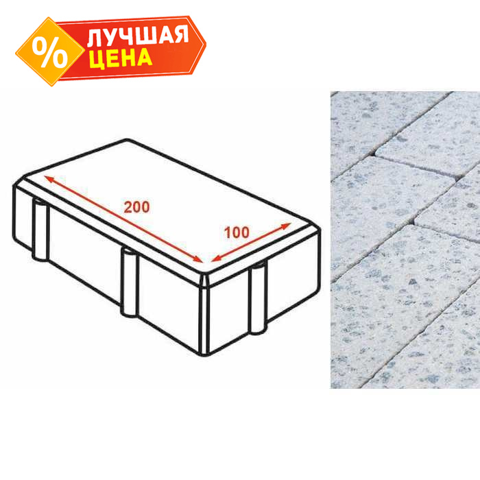 Плитка тротуарная Готика Granite FINERRO, брусчатка, Мансуровский 200*100*80 мм