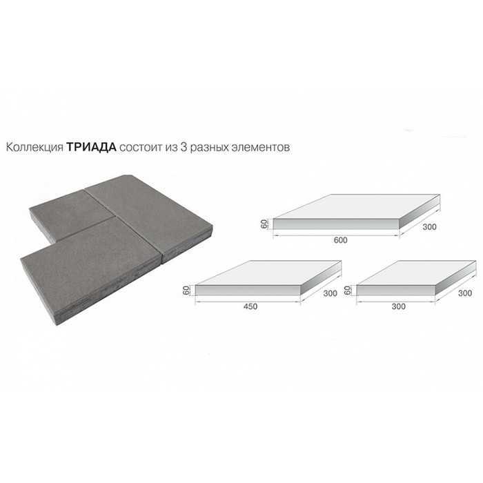 Плитка тротуарная BRAER Триада серый, толщина 60 мм - фото 5