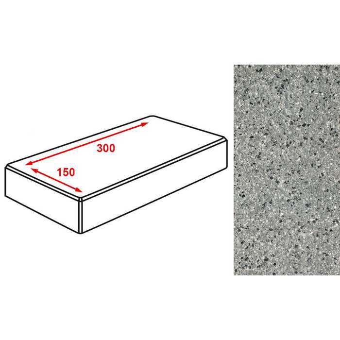 Плитка тротуарная Готика Granite FERRO, картано, Белла Уайт 300*150*80 мм