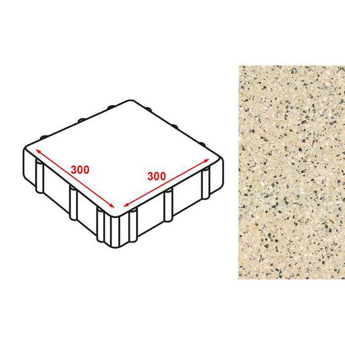 Плитка тротуарная Готика Granite FERRO, Жельтау 300*300*60 мм