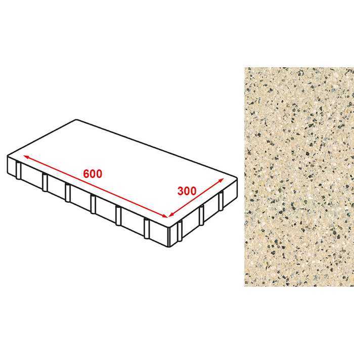 Плита тротуарная без фаски Готика Granite FERRO, Жельтау 600*300*60 мм