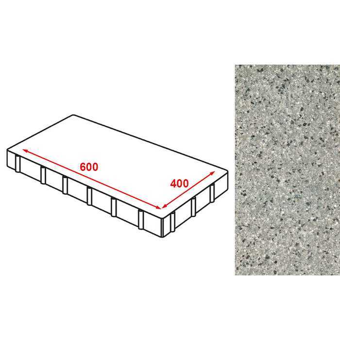 Плита тротуарная Готика Granite FERRO, Белла Уайт, 600*400*80 мм