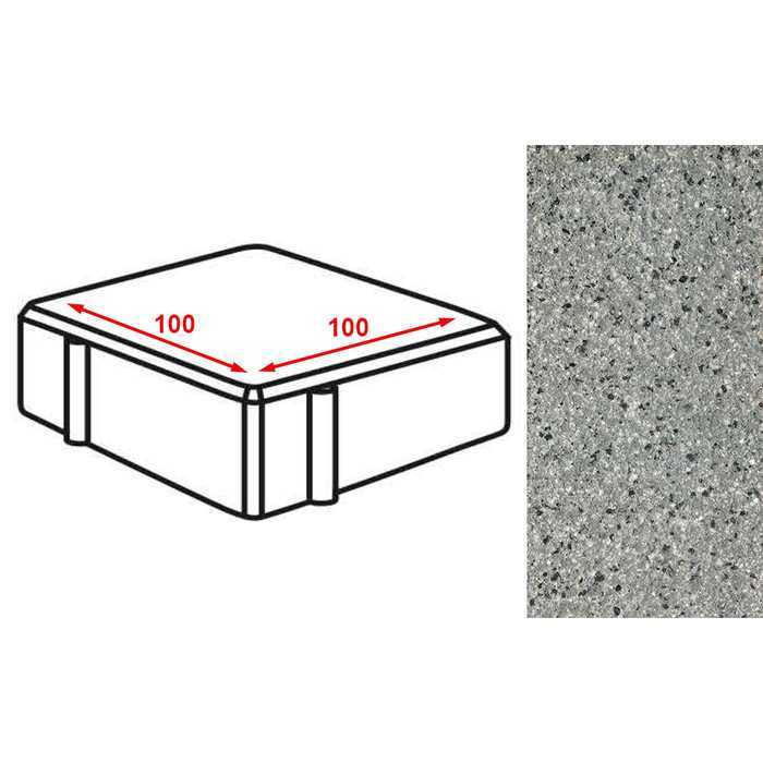 Плитка тротуарная Готика Granite FERRO, квадрат, Белла Уайт 100*100*80 мм