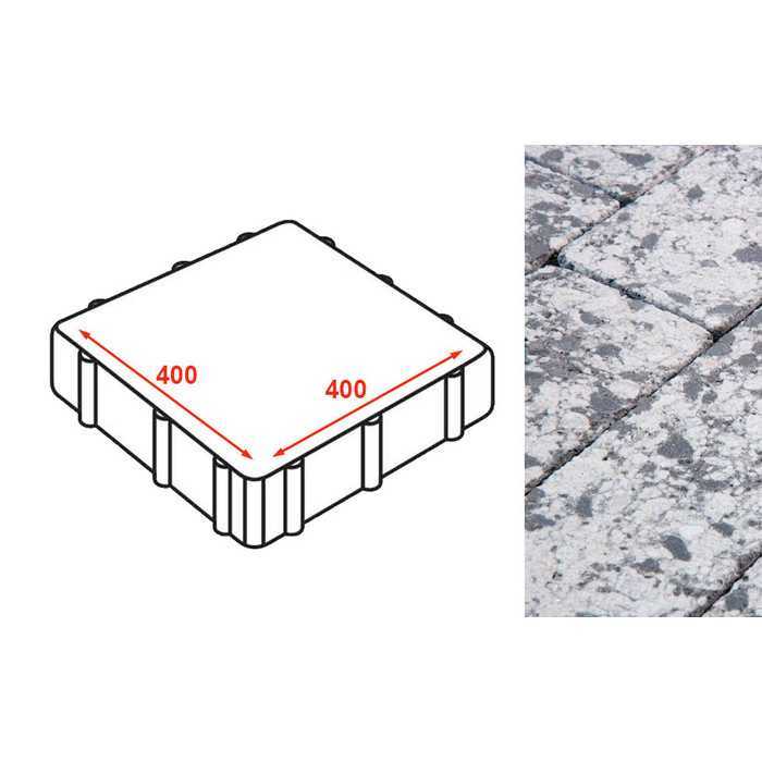 Плита тротуарная Готика Granite FINERRO, Диорит 400*400*80 мм