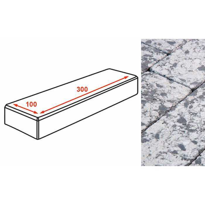 Плитка тротуарная Готика Granite FINERRO, паркет, Диорит 300*100*80 мм