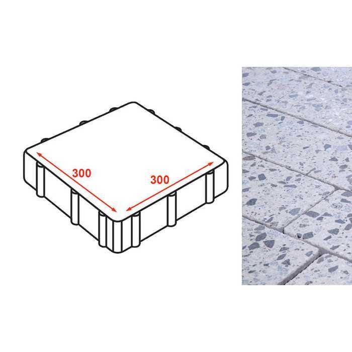 Плита тротуарная Готика Granite FINERRO, Грис Парга 300*300*80 мм