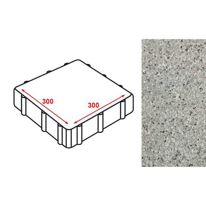 Плита тротуарная Готика Granite FERRO, Белла Уайт 300*300*80 мм