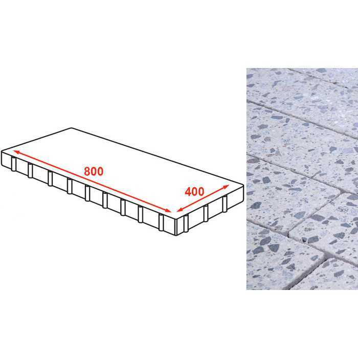 Плита тротуарная Готика Granite FINERRO, Грис Парга 800*400*80 мм