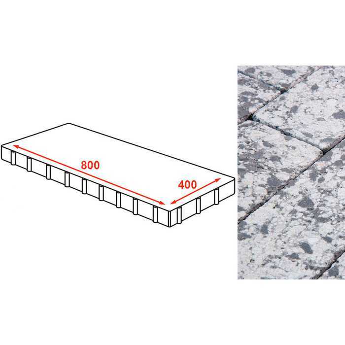 Плита тротуарная Готика Granite FINERRO, Диорит 800*400*80 мм