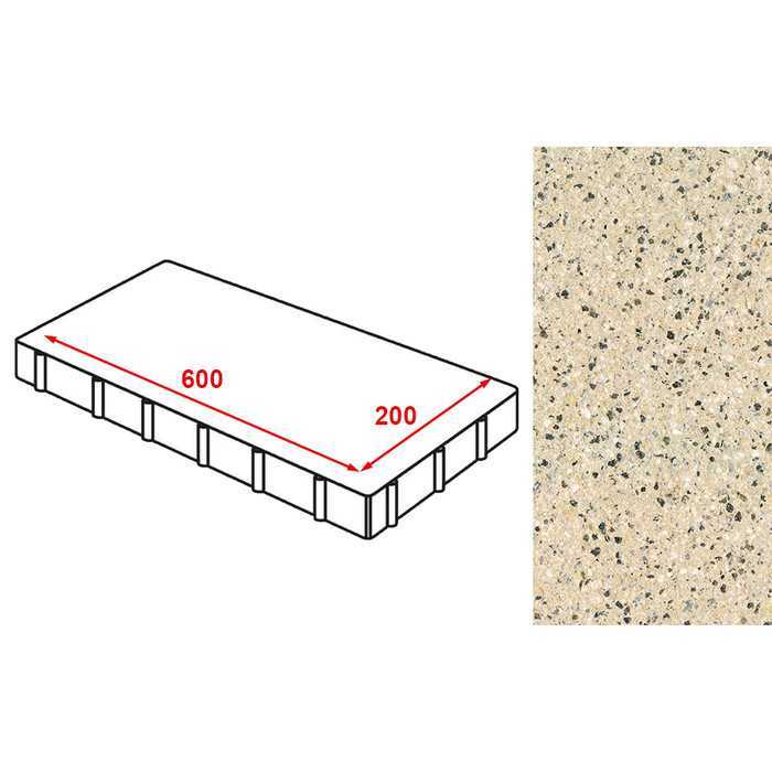 Плита тротуарная Готика Granite FERRO, Жельтау 600*200*80 мм