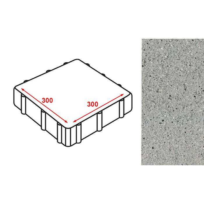 Плита тротуарная Готика Granite FERRO, Цветок Урала 300*300*80 мм