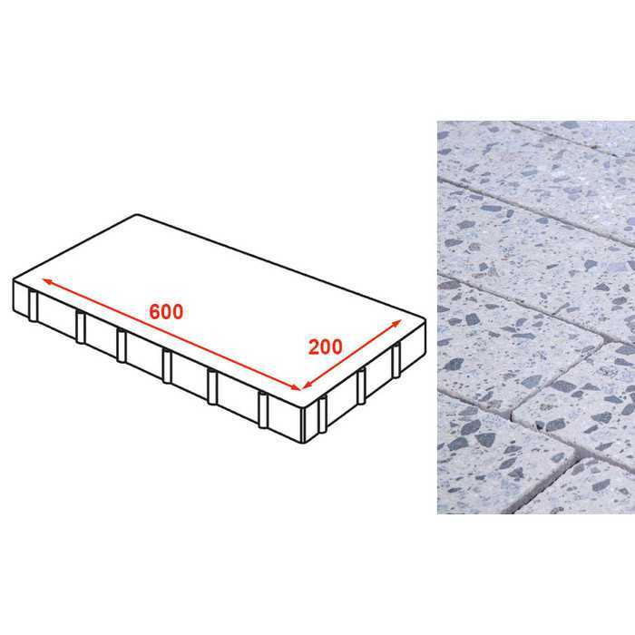 Плита тротуарная Готика Granite FINERRO, Грис Парга 600*200*80 мм